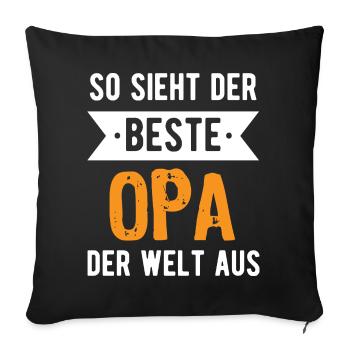 So sieht der beste Opa der Welt aus - Sofakissenbezug 45 x 45 cm - Schwarz - Vorne