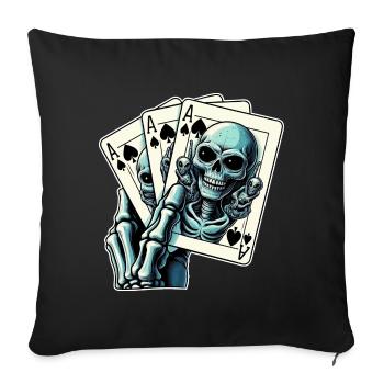 Alien Card Game - Sofa pillowcase 17,3'' x 17,3'' (45 x 45 cm) - black - Front
