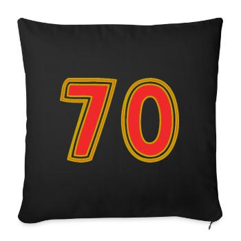 70. 70 ANS. 70e ANNIVERSAIRE. ANNIVERSAIRE 70 ANS. - Housse de coussin décorative 45 x 45 cm - noir - Devant