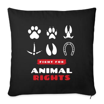 animal rights - Sofakissenbezug 45 x 45 cm - Schwarz - Vorne