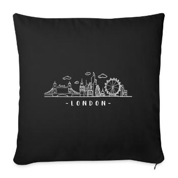 London Capital England Skyline Tower-Bridge - Sofa pillowcase 17,3'' x 17,3'' (45 x 45 cm) - black - Front