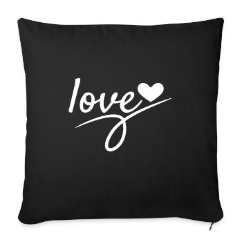 Liebe Valentinstag Romantisch - Sofakissenbezug 45 x 45 cm - Schwarz - Vorne