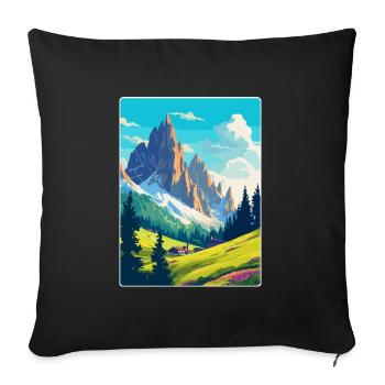 Dolomiten Italien Vintage Reiseplakat Souvenir WPA - Sofakissenbezug 45 x 45 cm - Schwarz - Vorne