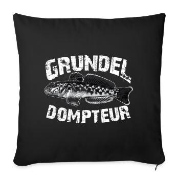 Grundeln fischen angeln - Sofakissenbezug 45 x 45 cm - Schwarz - Vorne