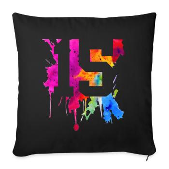 15 ANS 15E ANNIVERSAIRE - Housse de coussin décorative 45 x 45 cm - noir - Devant