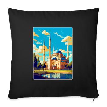 Edirne Turkey Vintage Travel Poster WPA Souvenir - Sofa pillowcase 17,3'' x 17,3'' (45 x 45 cm) - black - Front