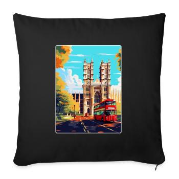 Westminster Abbey London England Uk Travel Poster - Sofa pillowcase 17,3'' x 17,3'' (45 x 45 cm) - black - Front