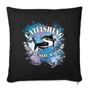 Catfish catfish fish catfish for splashes of paint - Sofa pillowcase 17,3'' x 17,3'' (45 x 45 cm) - black - Front
