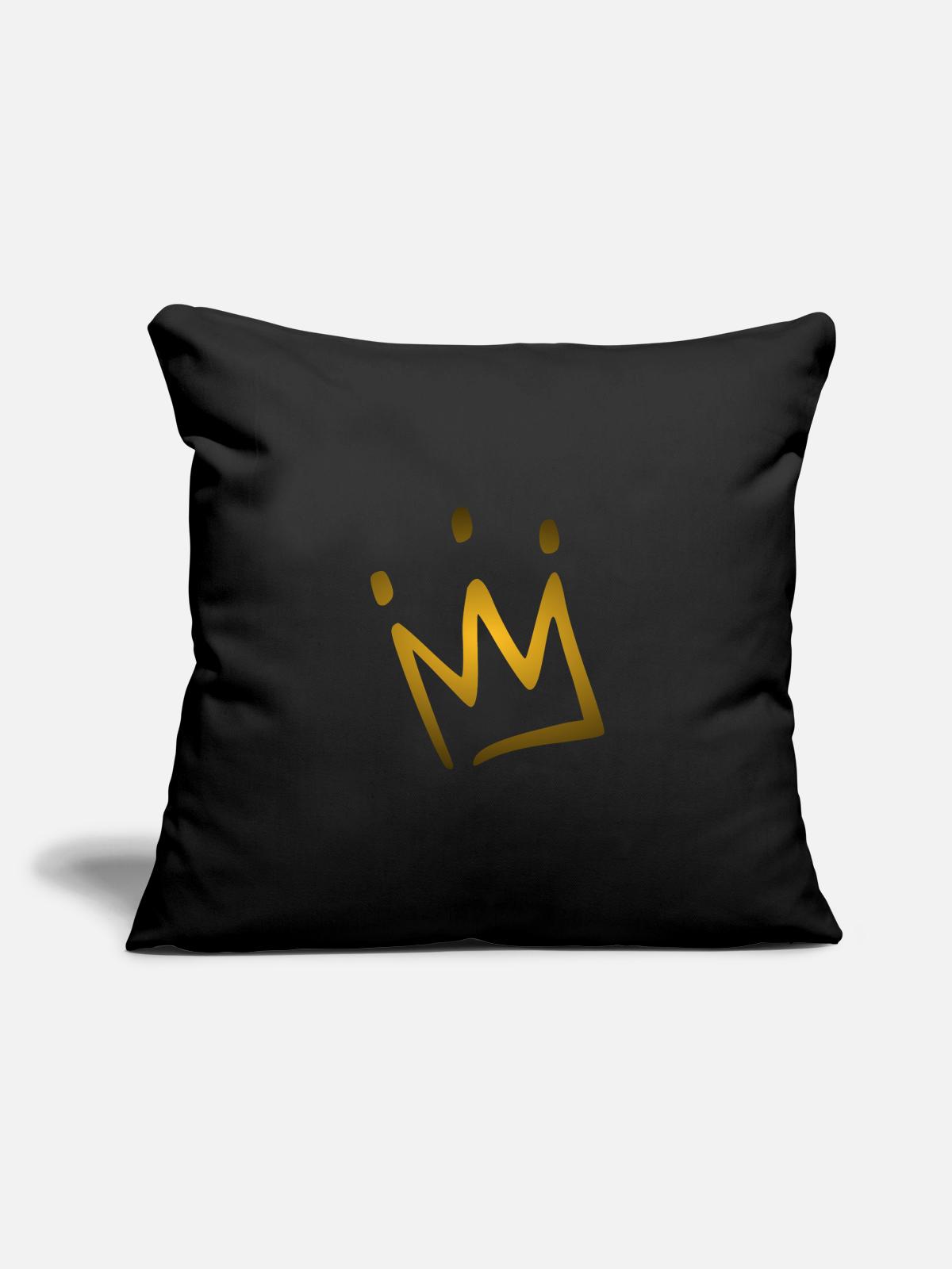 Krone - Sofakissenbezug 45 x 45 cm - Schwarz - Vorne