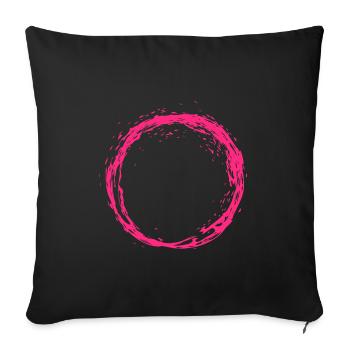 Kreis Rosa - Sofakissenbezug 45 x 45 cm - Schwarz - Vorne