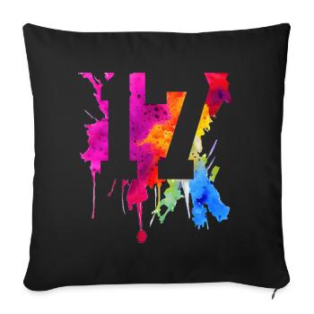 17 JAHRE 17. GEBURTSTAG - Sofakissenbezug 45 x 45 cm - Schwarz - Vorne
