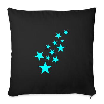 Stern Sternchen Muster Symbol - Sofakissenbezug 45 x 45 cm - Schwarz - Vorne