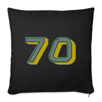 70. 70 YEARS. 70th ANNIVERSARY. 70 YEARS ANNIVERSARY. - Sofa pillowcase 17,3'' x 17,3'' (45 x 45 cm) - black - Front