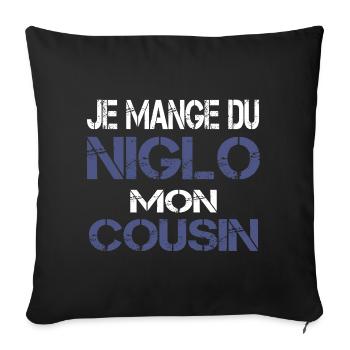 Je mange du Niglo - Housse de coussin décorative 45 x 45 cm - noir - Devant