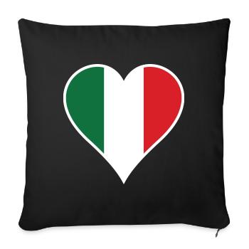 Coeur d'Italie avec cadre blanc - Housse de coussin décorative 45 x 45 cm - noir - Devant