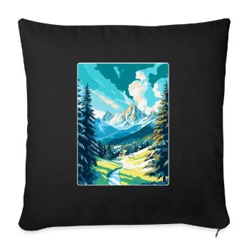 St Moritz Switzerland Vintage Travel Poster WPA - Sofa pillowcase 17,3'' x 17,3'' (45 x 45 cm) - black - Front