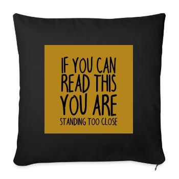 Masque facial disant drôle - dictons drôles - Housse de coussin décorative 45 x 45 cm - noir - Devant