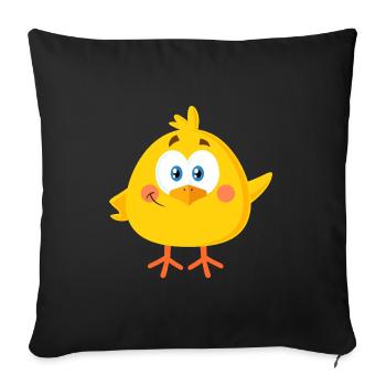 Kleines Küken - Sofakissenbezug 45 x 45 cm - Schwarz - Vorne