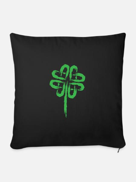 Kleeblatt Symbol Keltische Symbole - Sofakissenbezug 45 x 45 cm - Schwarz