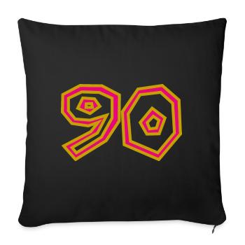 90. 90 JAHRE. 90-JÄHRIGES JUBILÄUM. 90-JÄHRIGES JUBILÄUM. - Sofakissenbezug 45 x 45 cm - Schwarz - Vorne