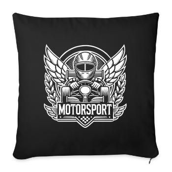 Logo du sport automobile - Housse de coussin décorative 45 x 45 cm - noir - Devant