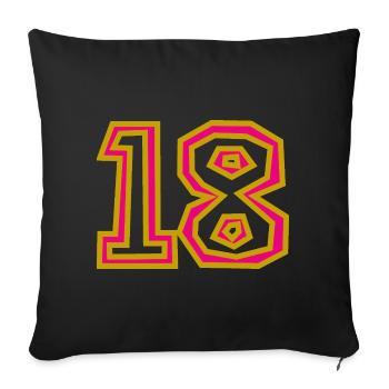 18 - Sofa pillowcase 17,3'' x 17,3'' (45 x 45 cm) - black - Front