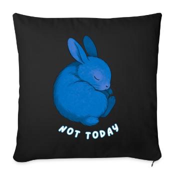 Lapin - Pas aujourd’hui - Housse de coussin décorative 45 x 45 cm - noir - Devant