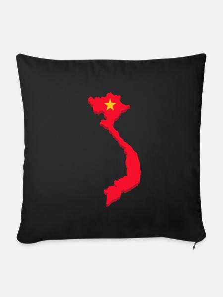 Reiselustiger Vietnam Entdecker - Sofakissenbezug 45 x 45 cm - Schwarz