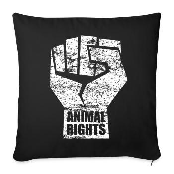 ANIMAL RIGHTS VEGAN - Sofakissenbezug 45 x 45 cm - Schwarz - Vorne
