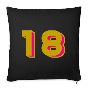 18 - Sofa pillowcase 17,3'' x 17,3'' (45 x 45 cm) - black - Front