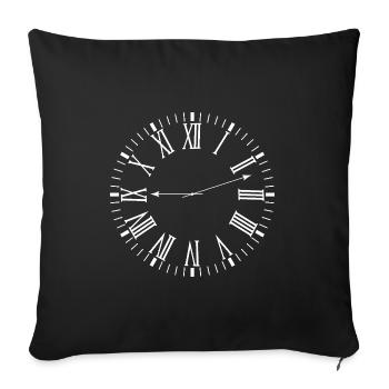 Roman clock - Sofa pillowcase 17,3'' x 17,3'' (45 x 45 cm) - black - Front