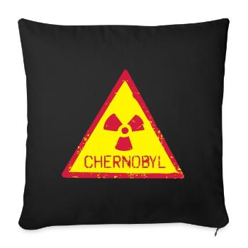 TSCHERNOBYL RADIATION WARNING ICON - Sofakissenbezug 45 x 45 cm - Schwarz - Vorne