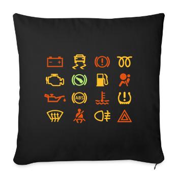 Auto-Kontrollleuchten - Sofakissenbezug 45 x 45 cm - Schwarz - Vorne