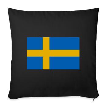 Drapeau de la Suède - Housse de coussin décorative 45 x 45 cm - noir - Devant