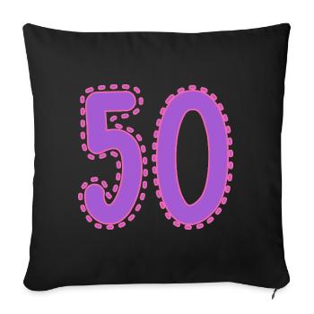 50. 50 YEARS. 50th ANNIVERSARY. 50TH ANNIVERSARY. - Sofa pillowcase 17,3'' x 17,3'' (45 x 45 cm) - black - Front