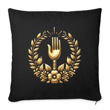 Gourmet Fork Logo - Sofa pillowcase 17,3'' x 17,3'' (45 x 45 cm) - black - Front