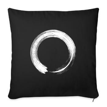 Kreis Design Symbol Bürste weiß - Sofakissenbezug 45 x 45 cm - Schwarz - Vorne