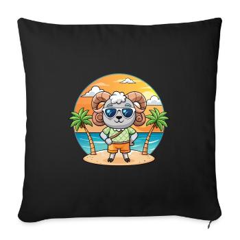 Ram Lustige Cartoon Sommer Strand Sonnenbrille - Sofakissenbezug 45 x 45 cm - Schwarz - Vorne