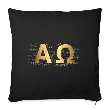 Alpha & Omega - Sofakissenbezug 45 x 45 cm - Schwarz - Vorne