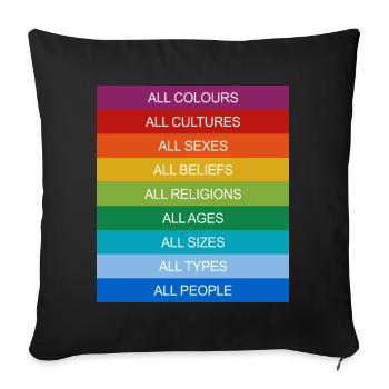 Tolerance Equality Inclusion Tolerance Pride Queer - Sofa pillowcase 17,3'' x 17,3'' (45 x 45 cm) - black - Front