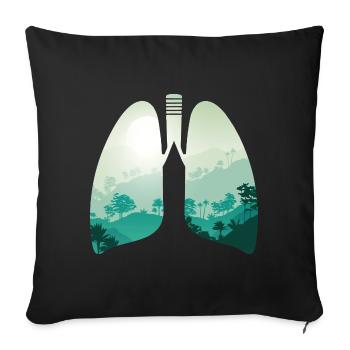 Green nature forest landscape lungs - Sofa pillowcase 17,3'' x 17,3'' (45 x 45 cm) - black - Front