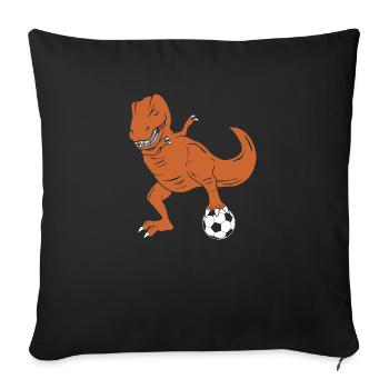 Bambini Dino G-Jugend Kinderfussball Trex Jugend - Sofakissenbezug 45 x 45 cm - Schwarz - Vorne