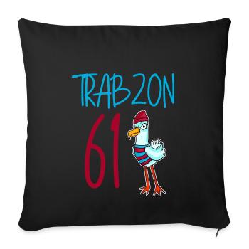 Trabzon 61 Turkey city - Sofa pillowcase 17,3'' x 17,3'' (45 x 45 cm) - black - Front