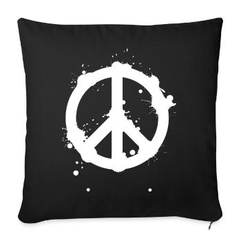 Peace Splash Guerrilla Print Style - Sofa pillowcase 17,3'' x 17,3'' (45 x 45 cm) - black - Front