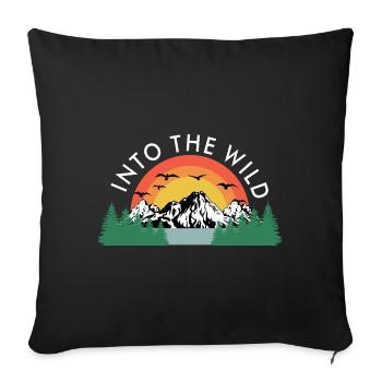 Dans la randonnée de randonnée des grimpeurs sauvages - Housse de coussin décorative 45 x 45 cm - noir - Devant