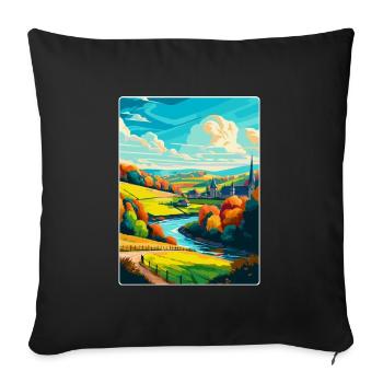 Ardennen Frankreich Vintage Reiseplakat Souvenir WPA - Sofakissenbezug 45 x 45 cm - Schwarz - Vorne