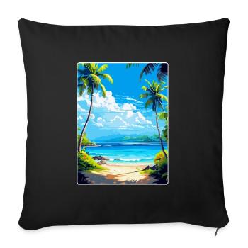 Islands Caribbean Travel Poster Souvenir - Sofa pillowcase 17,3'' x 17,3'' (45 x 45 cm) - black - Front