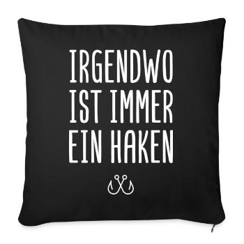 Streetfishing lustiger Fischer Spruch Fischen - Sofakissenbezug 45 x 45 cm - Schwarz - Vorne