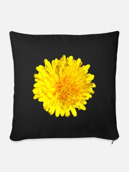 Loewenzahn Löwenzahnblüte gelbe Blume - Sofakissenbezug 45 x 45 cm - Schwarz