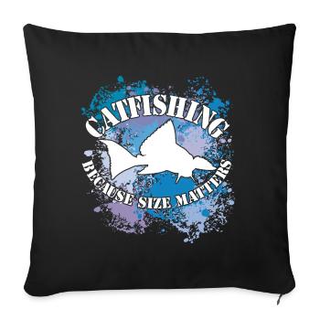 Wels Waller fischen Welssilhouette und Farbkleckse - Sofakissenbezug 45 x 45 cm - Schwarz - Vorne